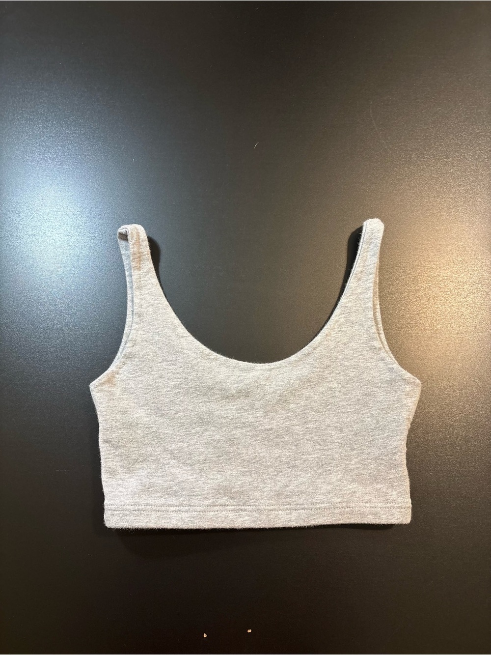 Brandy Melville Heather Gray Ribbed Scoop Crop Tank Top